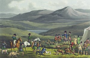 Sporting Meeting in the Highlands, aquatinted av I. Clark, pub. av Thomas McLean, 1820, (akvatint) av Henry Thomas Alken