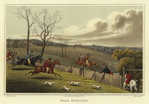 Hjortejakt (chromolitho) av Henry Thomas Alken