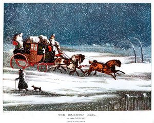 The Brighton Mail på juledag, 1836 1905. av Henry Thomas Alken