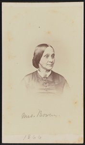 Carte-de-visite-portrett av Mrs. Bowen, 1866.