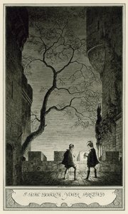 Hertuginnen av Malfi av John Webster: Jeg er Bosola, din venn (litho)