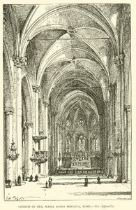 Kirken Sta Maria Sopra Minerva, Roma (gravering) av Henry William Brewer