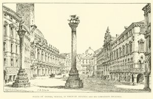 Piazza dei Signori, Vicenza, der St. Ignatius og hans følgesvenner forkynte (gravering) av Henry William Brewer
