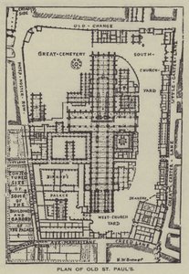 Plan over Old St Pauls av Henry William Brewer