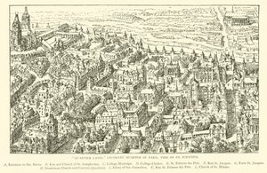 "Quartier Latin," Studentkvarteret i Paris, tiden for St Ignatius (gravering) av Henry William Brewer