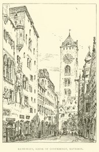 Rath-Haus, konferansested, Ratisbon (gravering) av Henry William Brewer