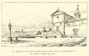 St Pietro i Montorio, Roma, tradisjonelt sted for St. Peters martyrdom (gravering) av Henry William Brewer