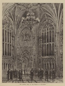 Den sentrale salen til Houses of Parliament av Henry William Brewer