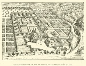 Charterhouse of Val de Cristo, nær Segorbe (gravering) av Henry William Brewer