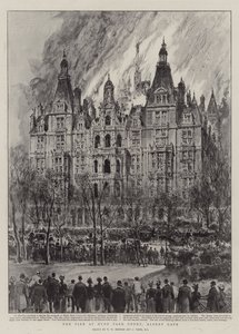 Brannen ved Hyde Park Court, Albert Gate av Henry William Brewer