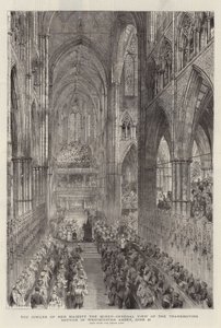 Jubileet til Hennes Majestet Dronningen, General View of Thanksgiving Service i Westminster Abbey, 21. juni