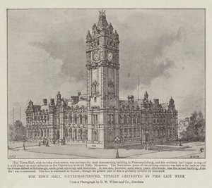 Rådhuset, Pietermaritzburg, ble totalt ødelagt av brann forrige uke av Henry William Brewer