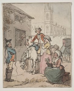 Scene utenfor et vertshus. av Henry William Bunbury
