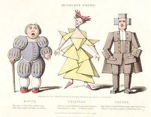 Round, Triangle and Square, fra Bunburys Whims, 1828 av Henry William after Bunbury