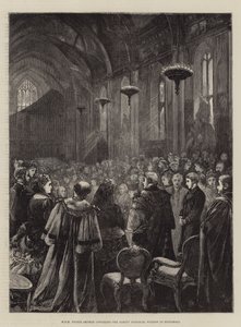 HKH Prins Arthur avduker Albert Memorial Window i Guildhall av Henry Woods