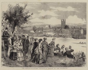 Henley-on-Thames Regatta, en skisse ved elvebredden