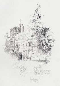 Brasenose College, Oxford, som viser rommet til den engelske presten og forfatteren Reginald Heber (litho) av Herbert (after) Railton