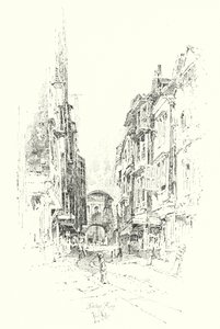 Butcher Row, London (litho) av Herbert (after) Railton