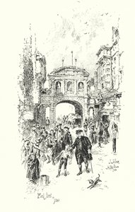 Dr Johnson, Fleet Street, London, i 1780 (litho) av Herbert (after) Railton