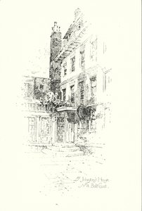 Dr Johnson's House, No 8 Bolt Court, London (litho) av Herbert (after) Railton