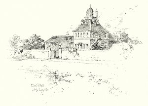 Elral Hall, nær Lichfield (litho) av Herbert (after) Railton