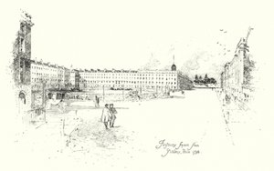 Finsbury Square, fra Artillery Place, London av Herbert (after) Railton