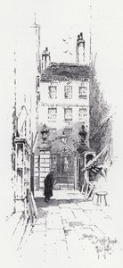 Inngang til Middle Temple (gravering) av Herbert (after) Railton