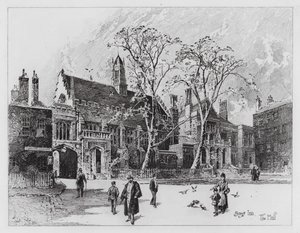 Grey's Inn (gravering) av Herbert (after) Railton
