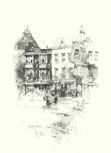 Grub Street, London (litho) av Herbert (after) Railton