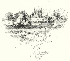 Merton College, Oxford (litho) av Herbert (after) Railton