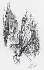 Middle Temple Lane (gravering) av Herbert (after) Railton