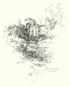 Residence til Kitty Clive, Twickenham, London (litho) av Herbert (after) Railton