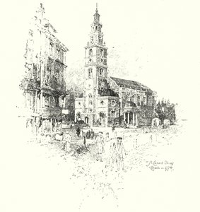 St Clement Dane's Church, London, i 1774 (litho)