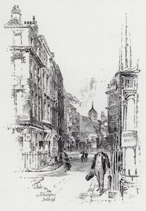 Staple Inn fra Southampton Buildings (gravering) av Herbert (after) Railton