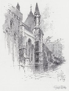 Temple Chruch (gravering) av Herbert (after) Railton