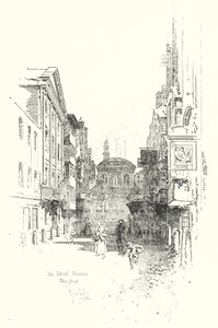 The Devil Tavern, Fleet Street, på Dr Johnsons tid (litho)