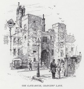 The Gate-House, Chancery Lane (gravering) av Herbert (after) Railton