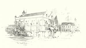 Temple Church, London, i 1761 (litho) av Herbert (after) Railton