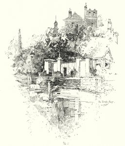 The Temple Stairs, London, i 1790 (litho) av Herbert (after) Railton