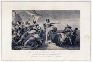 Kong Alfred oppfordrer angelsakserne til å avvise invasjonen av danskene, 896, c1847