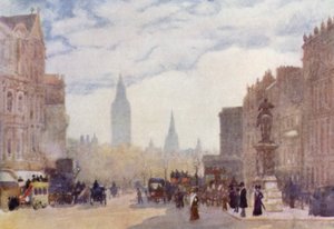 At Charing Cross (farge litho) av Herbert Menzies (after) Marshall