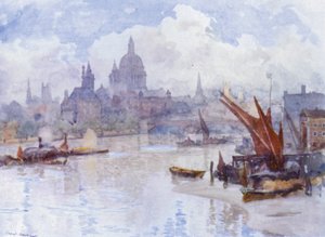 Blackfriars Reach (farge litho) av Herbert Menzies (after) Marshall