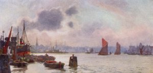 Lavender Wharf (farge litho) av Herbert Menzies (after) Marshall
