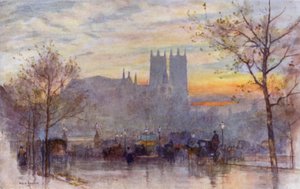 Lys etter regn (farge litho) av Herbert Menzies (after) Marshall
