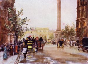 Northumberland Avenue (farge litho) av Herbert Menzies (after) Marshall