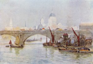 South End of Waterloo Bridge (farge litho)