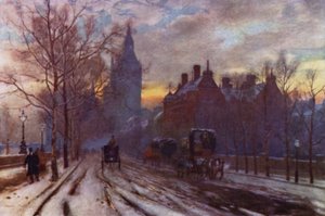 The Westminster Embankment (farge litho)