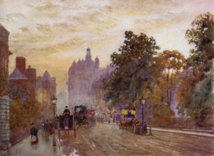 Vestover fra Hyde Park Corner (farge litho) av Herbert Menzies (after) Marshall