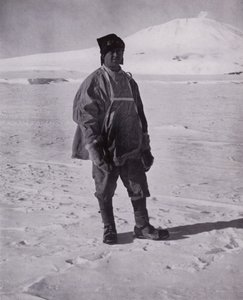 Kaptein Scott før hans siste marsj sørover (s/hvitt-bilde) av Herbert Ponting