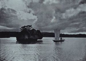 Kveld på Innsjøen (s/hvitt bilde) av Herbert Ponting